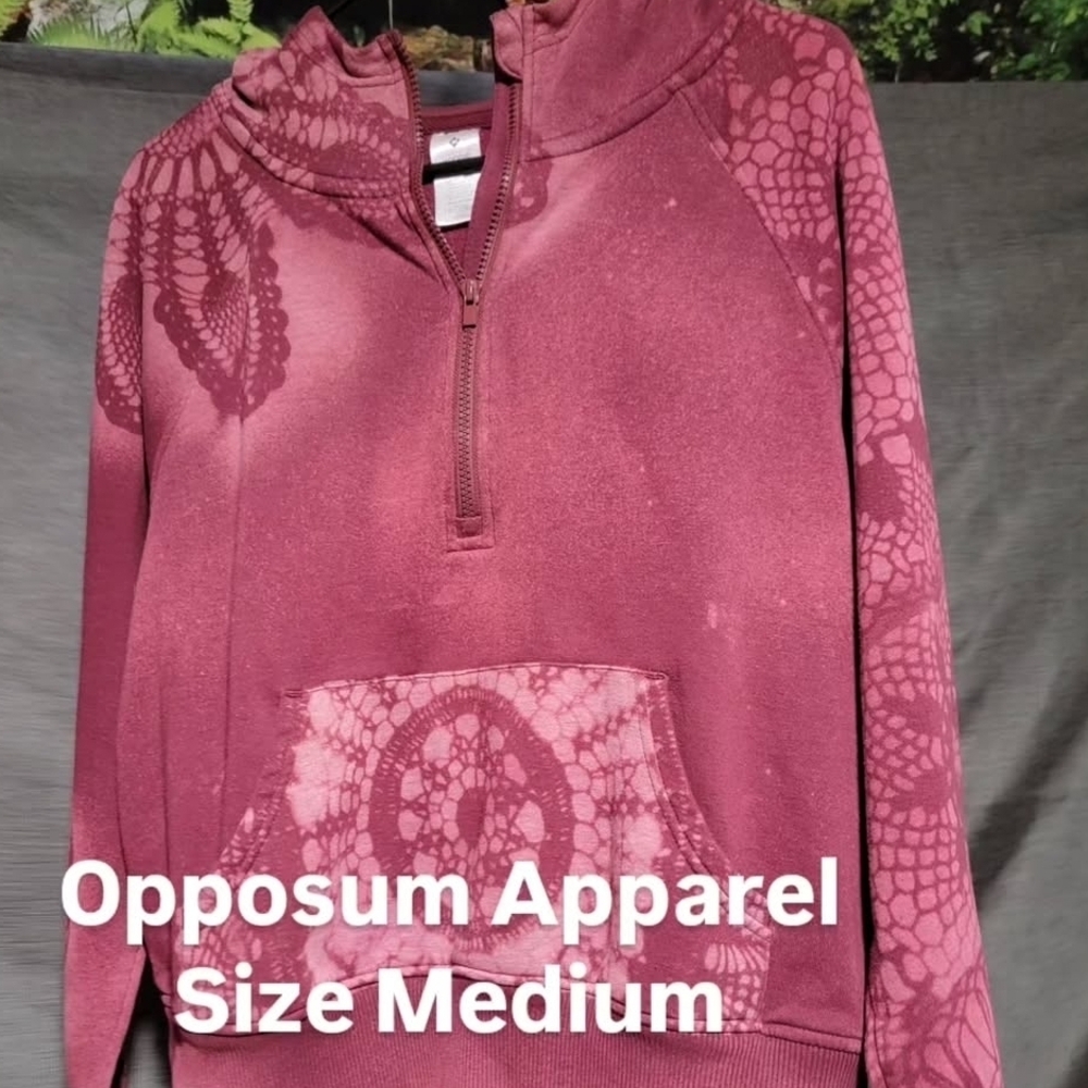 Women's Maroon Lace Pattern Turtleneck Sweater